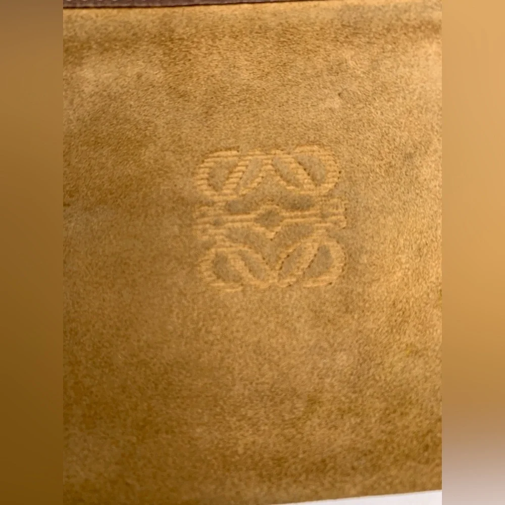 Loewe Tan Camel Suede Zip Pouch